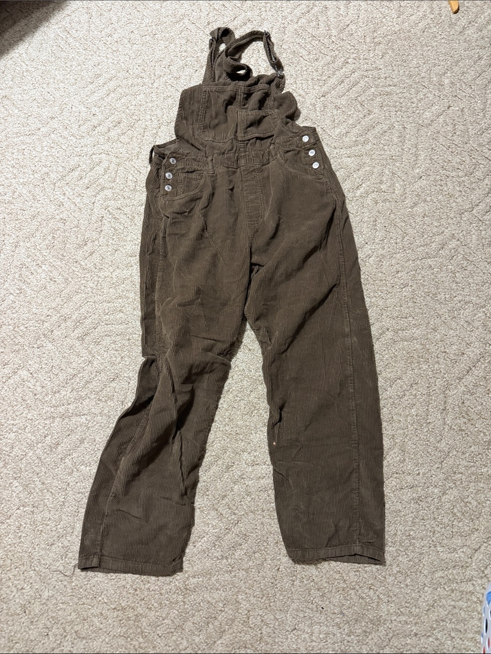 Free People Brown Corduroy Overalls Jumpsuit